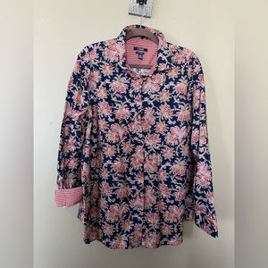 Chaps dual patterned button down shirt